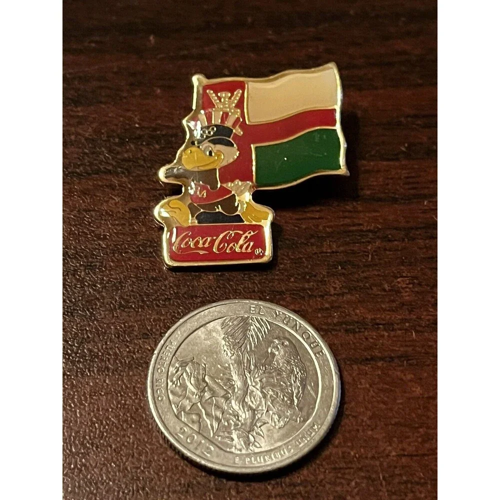 Vintage 1984 Los Angeles Olympics Coca Cola Sam Eagle Oman Flag Lapel‎ Pin